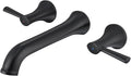 Wall Mount Tub Filler Brass Tub Faucet Black Bathroom Bathtub Faucets with 2 Handles