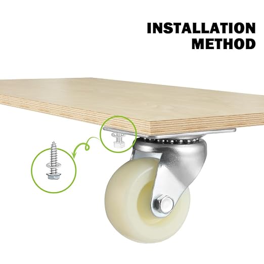 Caster Wheels No Noise Swivel Plate Caster Total 352 LBS Capacity Set of 4 - Image 5