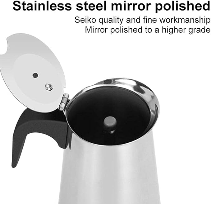 ZJchao Eagle Beak Design Moka Pot Portable Stainless Steel Coffee Maker Pot - Image 4