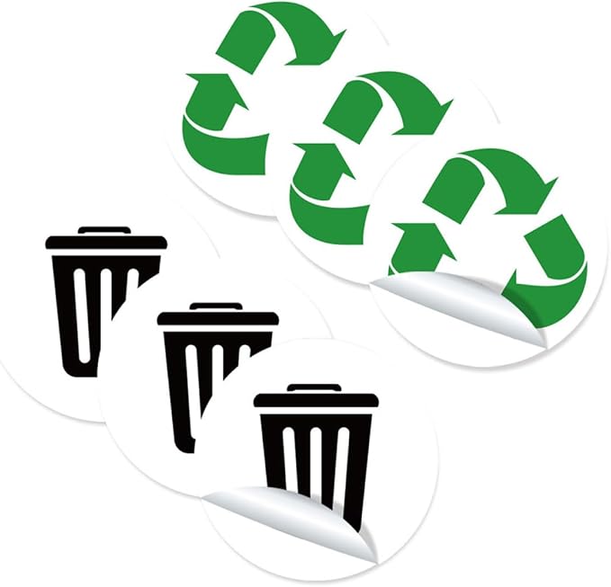 BESTOYARD 6-Pack Adhesive Garbage Classification Decals Waterproof Waste by BESTOYARDSHOME