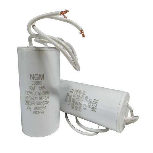 40UF MFD CBB60 Motor Run Capacitor 250VAC Volts Round Cylinder 2 Wires - Image 2