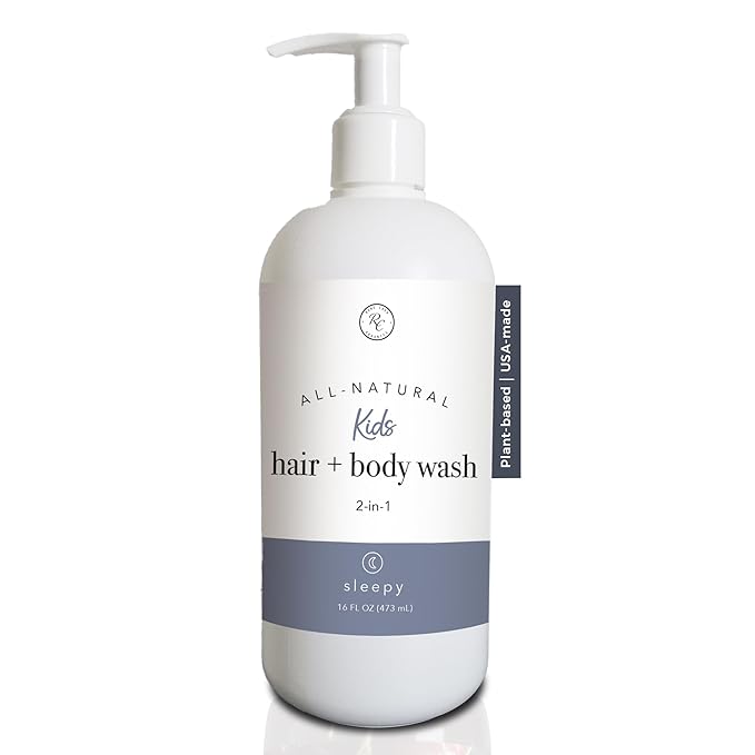 Rowe Casa Organics 2-in-1 Kids Hair & Body Wash with Therapeutic Essential Oils – Fruity Kids Shampoo & Body Wash with Sweet, Bright & Uplifting Scent – 16 Fl. Oz