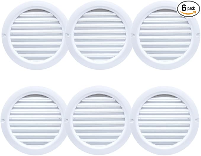 VENTS-US - 4" White Round Plastic Vent Cover - Compatible with 4 Inch Diameter by VENTS-US