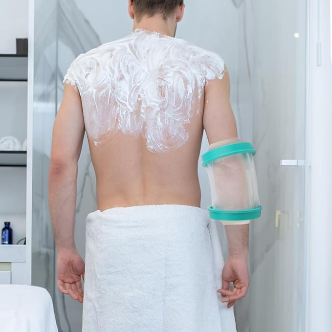 Cast Covers for Shower PICC Line Soft Green Adult，Waterproof Cast Cover/Bag, Cast Protector for Shower Arm Post Surgery, Shower Sleeve for Arm Cast Showering/Swimming