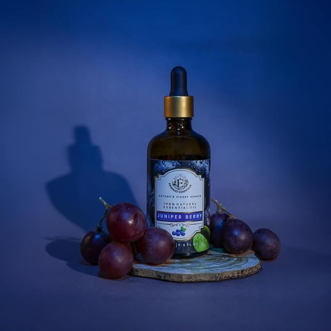 Luxurious Juniper Berry Essential Oil by Enhanced Essentials| Slow Distilled & Pure| for Diffusers,Skin & Hair Care,Aromatherapy,Perfume,Soap & Candle Making|with Glass Dropper|3.38 fl oz (100 ml)