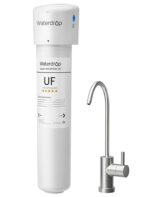 Waterdrop 15UBW-UF 0.01 μm Ultra Filtration Under Sink Water Filter System by Waterdrop