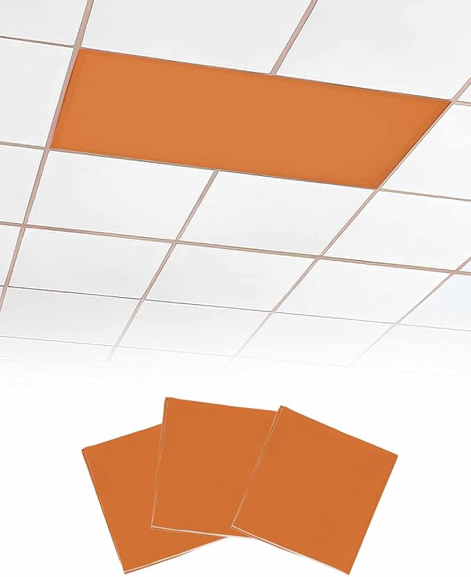 3 Pack Fluorescent Light Cover for Ceiling Lights, Pure Orange Decorative by Unknown