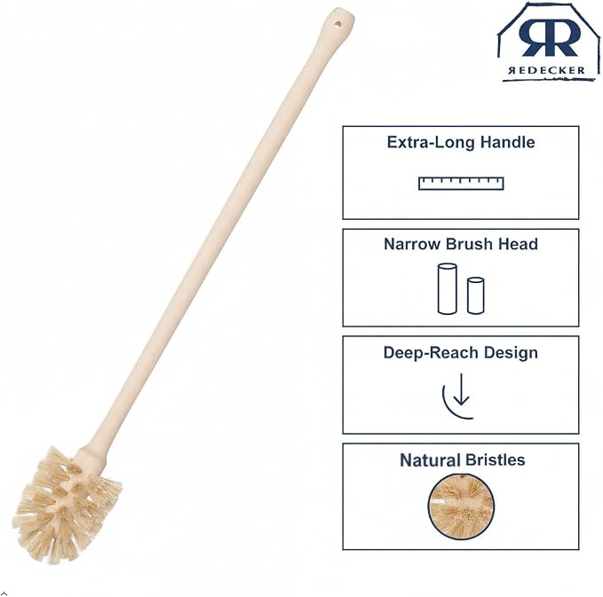REDECKER Extra Long Bottle Brush Cleaner: Durable Horsehair and Beechwood Handle - Image 3