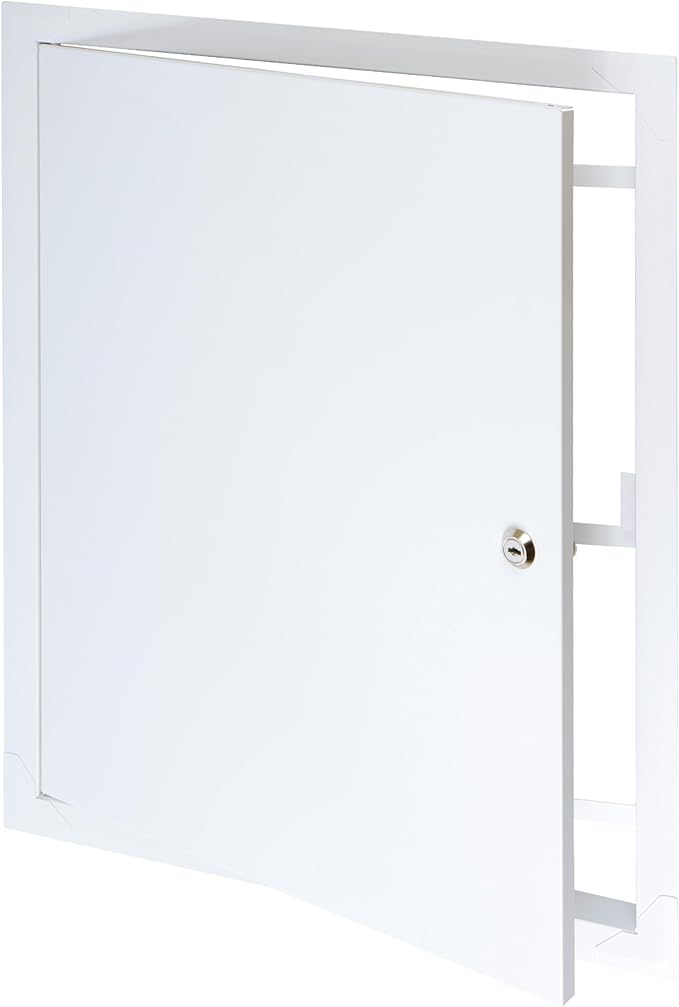 16" x 20" Lockable White Metal Access Panel. Service Shaft Door Panel with Key. Plumbing, Electricity, Heating, Alarm Wall Access Panel for Drywall. Bathroom Services Access Hole Cover.