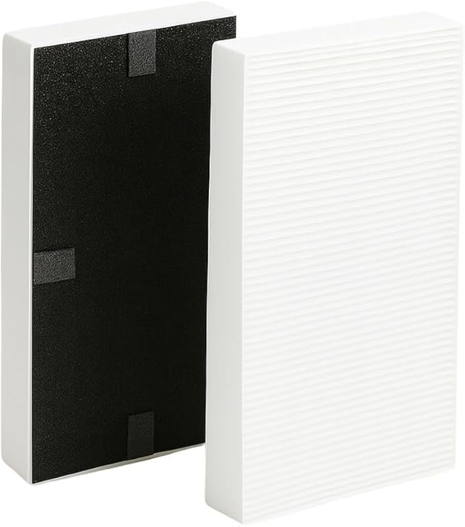 Nispira 2-Pack U Filter HRF201B Replacement 2-in-1 HEPA Activated Carbon by Nispira