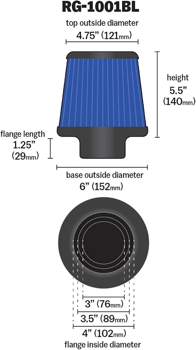 K&N High-Flow Original Lifetime Universal Clamp-On Air Filter: Performance - Image 2