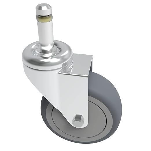 RILIDRI 3-Inch Swivel Stem Caster, 7/16-Inch Stem Diameter Rubber Wheel - Image 9