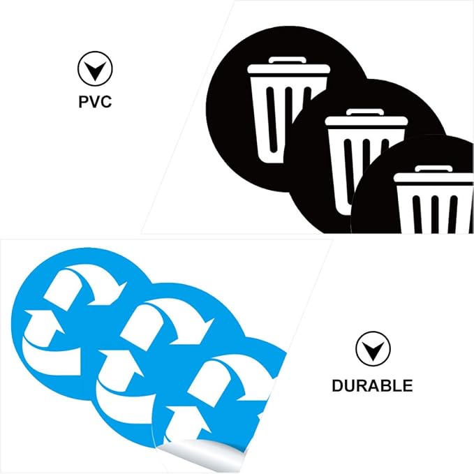 GLEAVI 1Set Waste Sorting Stickers Self Adhesive Garbage Bin Decals - Image 4