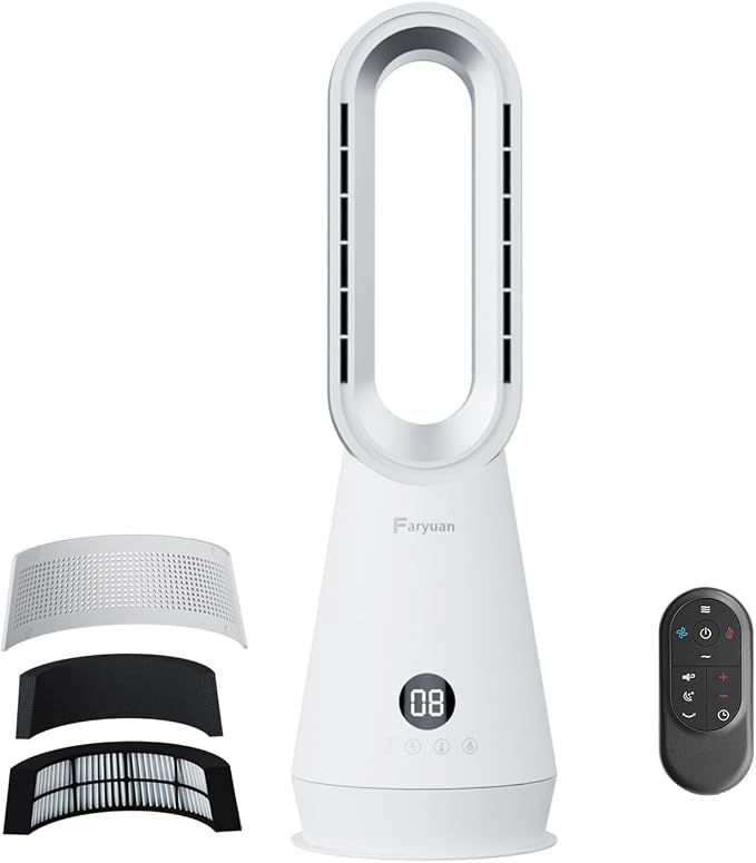 3-in-1 Heater Fan Combo, 90° Oscillating Fast Heating & Cooling, Remote Control by Faryuan