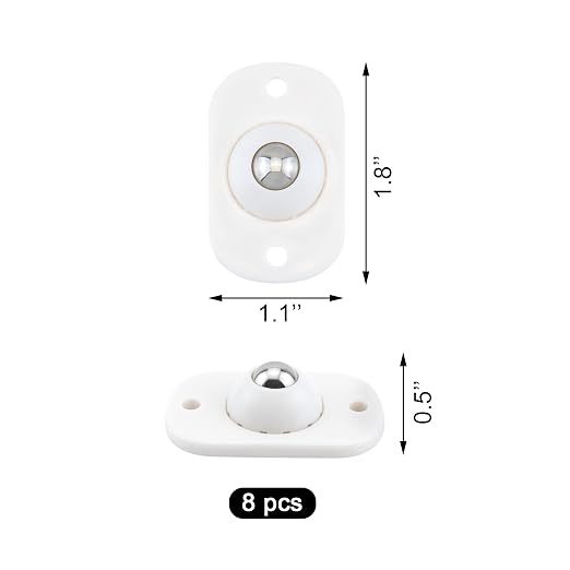 Quacc 8 PCS Self Adhesive Caster Wheels Appliance 360° Swivel Glide Smoothly - Image 5