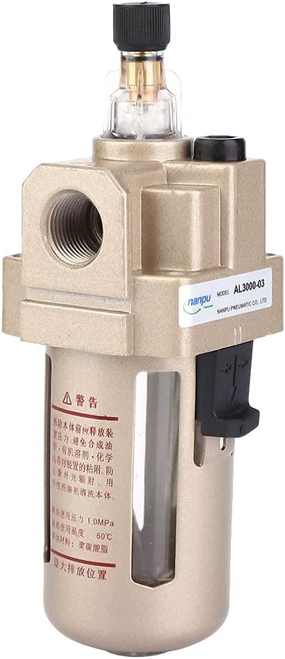 3/8" Compressed Air Line Filter, Air Compressor Drain Oil Mister Water Moisture by Hilitand