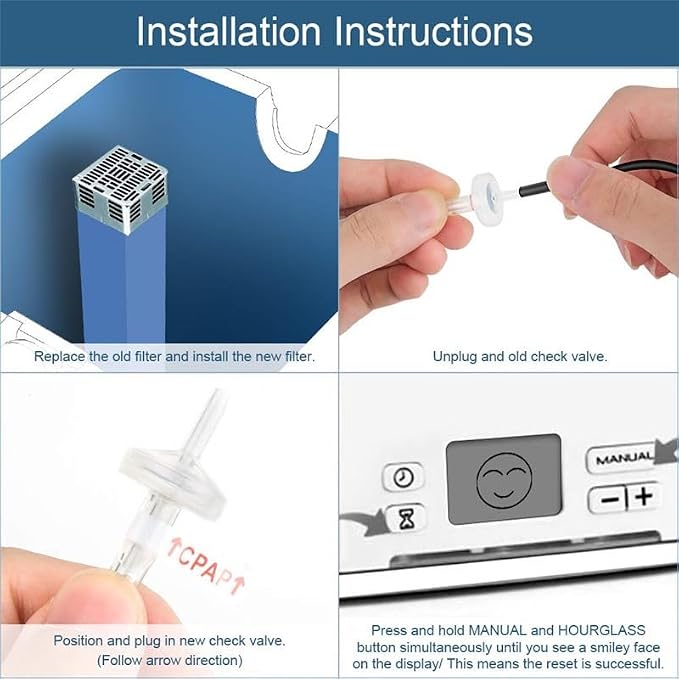 4-Piece Air Purifier Replacement Filter and Check Valve Maintenance Kit - Image 3