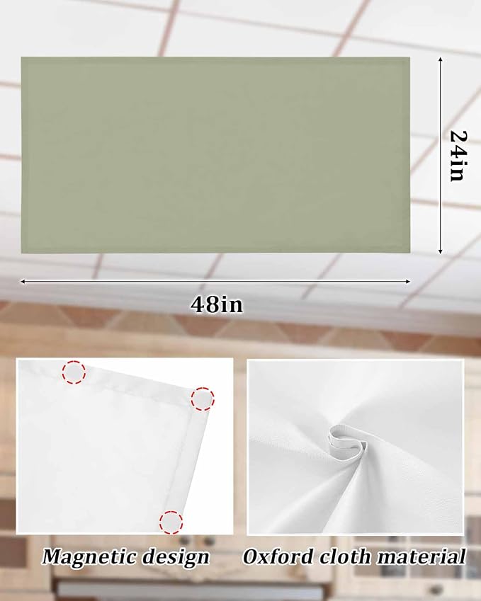 2 Pack Fluorescent Light Cover for Ceiling Lights, Sage Green Magnetic - Image 7