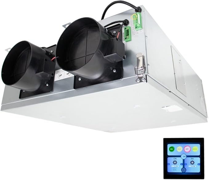 Awoco 6” Vent Energy Recovery Ventilator System Various Speeds 100 CFM by Awoco