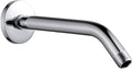 Cobbe Shower Arm with Flange and Teflon Tape, 10-Inches Wall Mounted Shower Pipe Arm 304 Stainless Steel Extension for Fixed Shower Head, Chrome