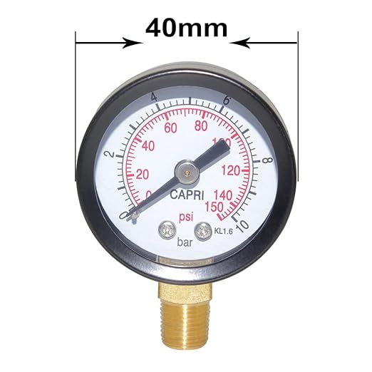 Joywayus Pressure Gauge 0 to 150 PSI Brass 1/8" Male NPT Thread Lower Mount - Image 3