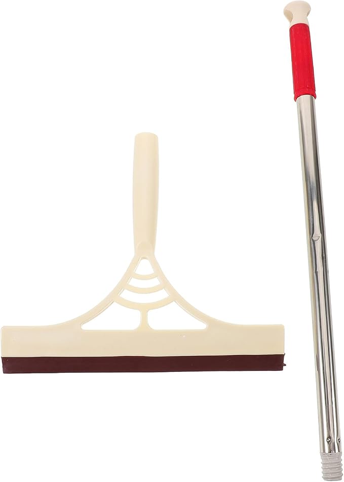 Window Cleaner Squeegee with Scraper, Khaki Color, by TINEASUR