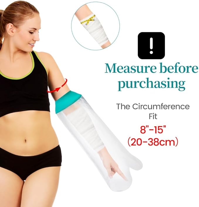 Cast Covers for Shower Arm, Waterproof Cast Cover Arm for Swimming, Cast Shower Cover, Water Proof Cast Protector for Adult, Sleeve for Showering, Elbow, Hand (Diameter - 6.3")