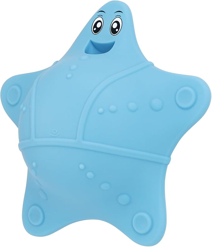 Bathtub Overflow Drain Cover, Silicone Tub Overflow Drain Cover, Soak Bathtub Drain Cover Stopper with Suction Cups, Cute Bathroom Spa Accessories Adds Inches of Water for Deeper Bath (Blue)