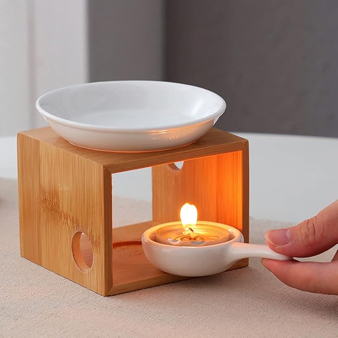 Wooden Essential Oil Burner, Aromatherapy Burner Oil Warmer Diffuser - Image 4