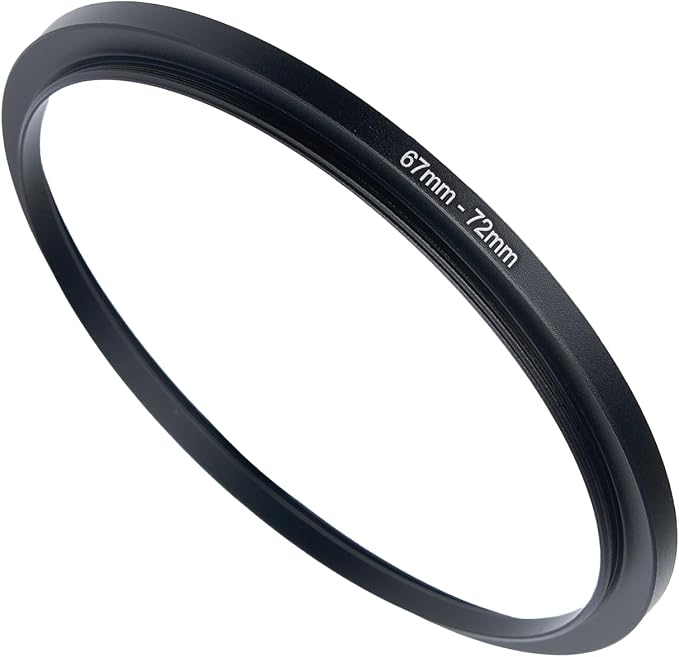 67mm to 72mm Step Up Ring Filter Adapter Black Metal Step up Adapter Rings by Unknown