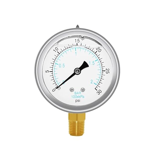Joywayus Pressure Gauge 0-30 PSI Brass 1/4" NPT Male Thread Lower Mount by Joywayus