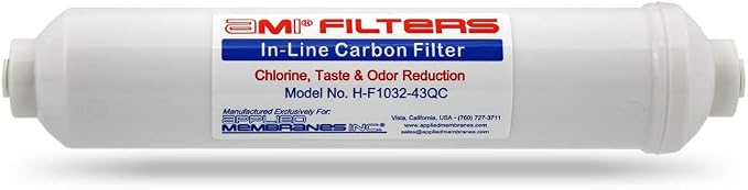 Inline Carbon Water Filter | 10" Length | 1/4" Quick Connect In/Out | - Image 2