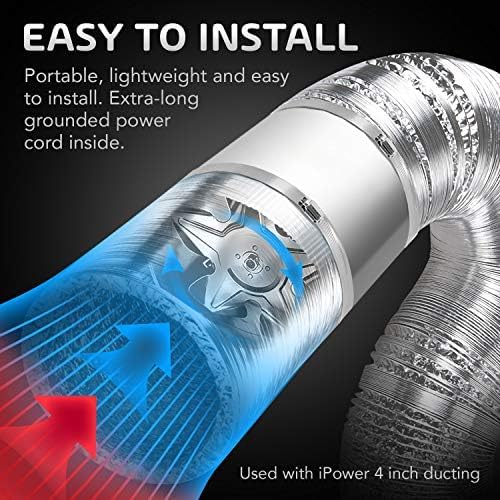 iPower Inline Booster Duct Fan 4" HVAC Exhaust Ventilation Blower - Image 5