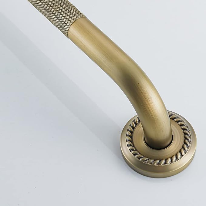 Heavey Duty Grab Bar, 12-Inch Sturdy Hand Rail, Stylish Bathroom Armrest, Antique Brass Finish, Good for Senior, Kids, Elderly