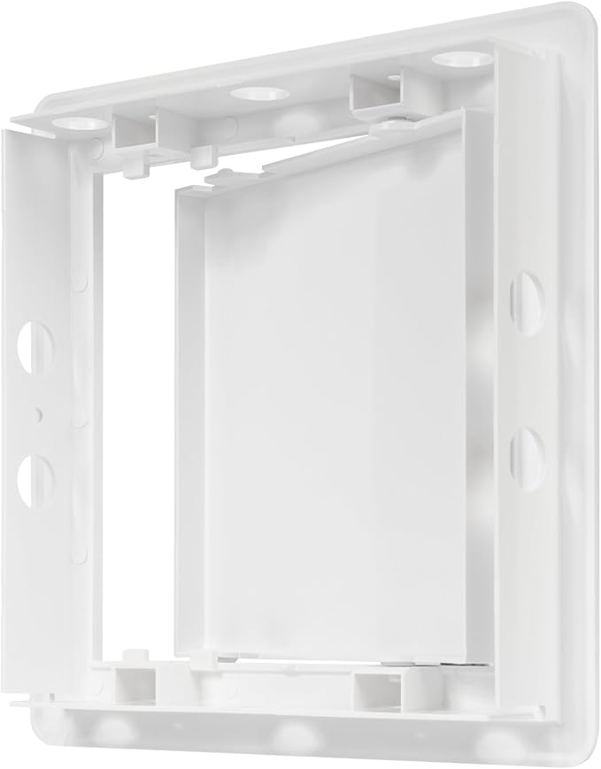 6" x 6" White Plastic Access Panel. Service Shaft Door Panel. Plumbing, Electricity, Heating, Alarm Wall Access Panel for Drywall. Bathroom Services Access Hole Cover. (6" x 6")