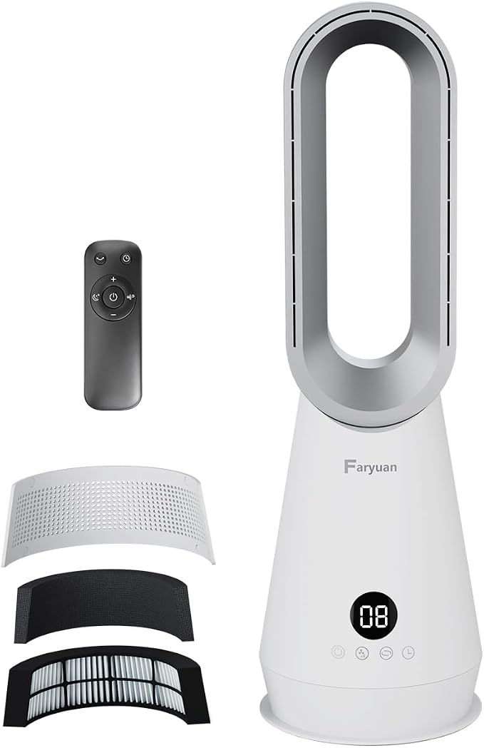 2-in-1 Bladeless Tower Fan, 22 Inch Cooling Fan by Faryuan