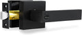 Privacy Interior Door Lever, Heavy Duty Matte Black Door Handles Square Door Knobs for Bedroom & Bathroom Keyless Door Lock Handles for Right & Left Sided Doors (1 Pack)