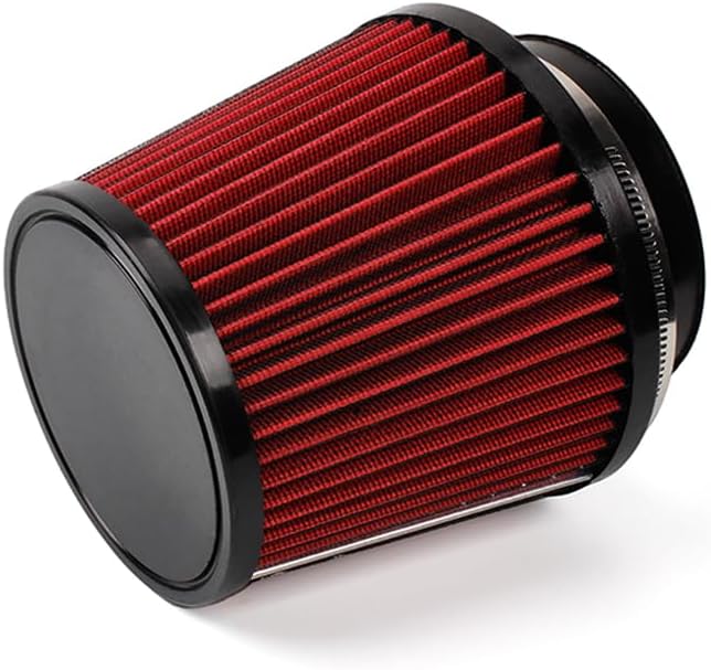 Red 3" 76mm Inlet Cone Replacement Dry Air Filter High Flow Car Performance - Image 2