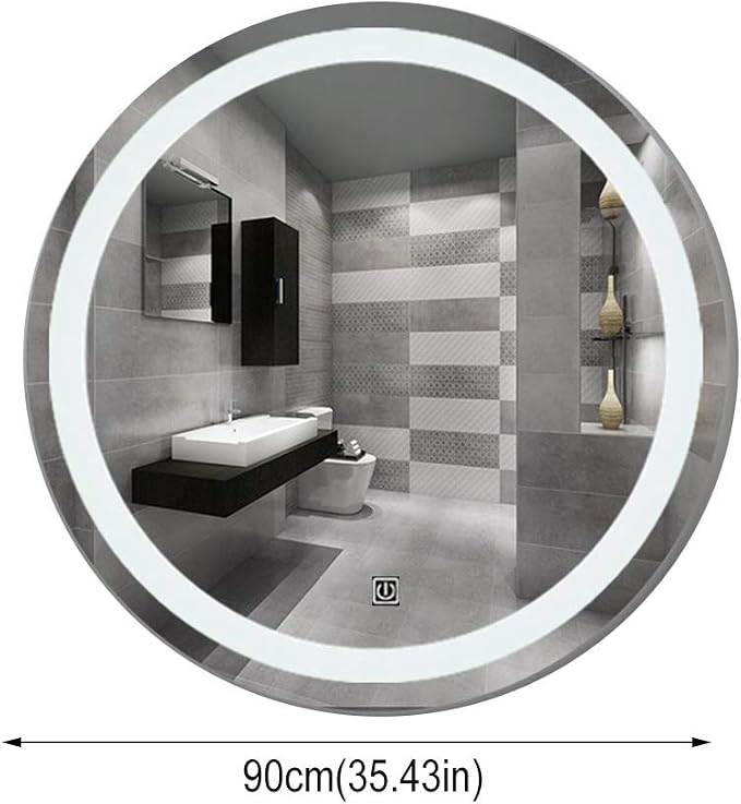 Bathroom Mirrors Round Waterproof Illuminated LED Wall Makeup Mirrors - Image 3