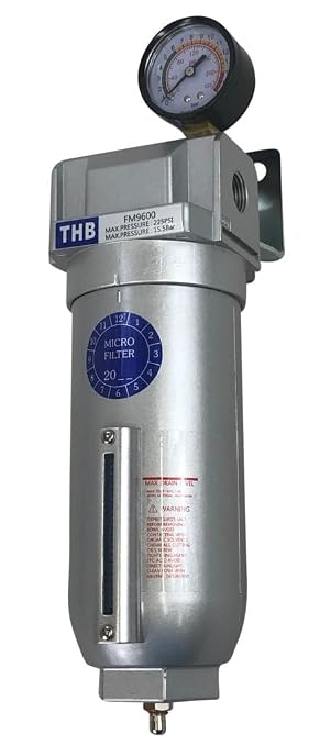 1/2" NPT Industrial Coalescing 0.01u Micron Filter Removes 99.98% of Oil - Image 2