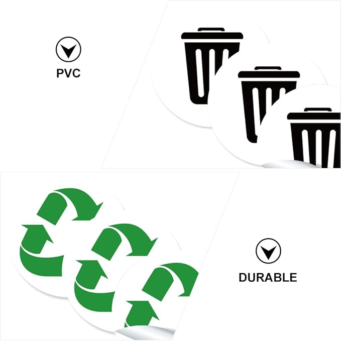 BESTOYARD 6-Pack Adhesive Garbage Classification Decals Waterproof Waste - Image 6