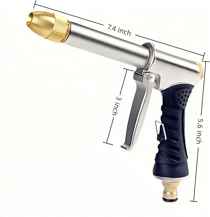 Upgrade Garden Hose Nozzle Sprayer, Adjustable High Pressure Water Hose Nozzle, Metal Hose Attachment for Car Washing, Cleaning, Watering Plants, Showering Pets