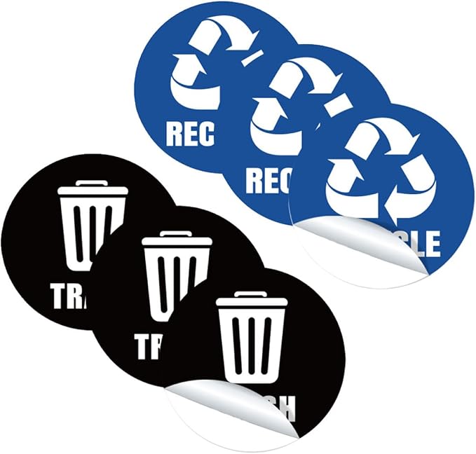 Recycle Decals for Trash Can Waste Bin Sticker Waste Sorting Decals Remind by PLAFOPE