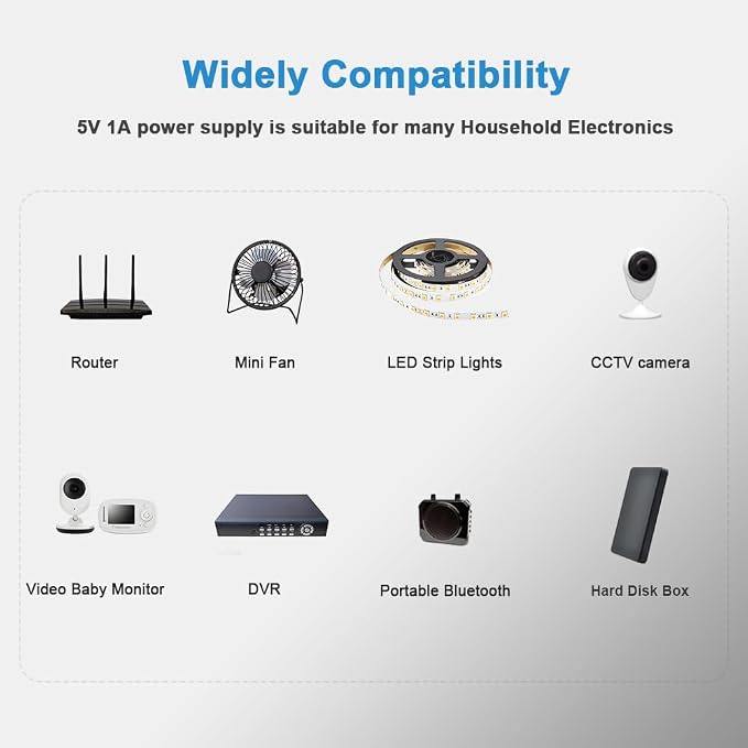 Universal 5V 1A Power Supply Adapter, 5W All-in-one Charger - Image 2