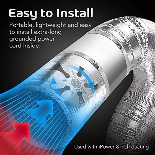 iPower Inline Booster Duct Fan 8" HVAC Exhaust Ventilation Blower - Image 2