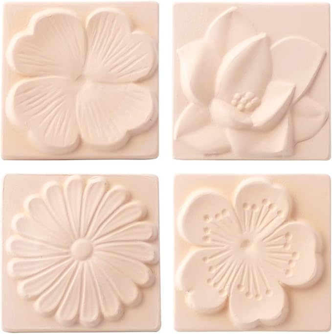 Air Purifying Healing Ceramic -Korean Flowers 4 Square Wall Tiles, One by CRECEN-HealingSpacesforYou