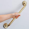 Textured Shower Grab Bar, 12-Inch Bathroom Support Rails, Stylish Safety Armrest Hand Rail, Polished Brass/Gold Finish, Good for Senior, Kids, Elderly