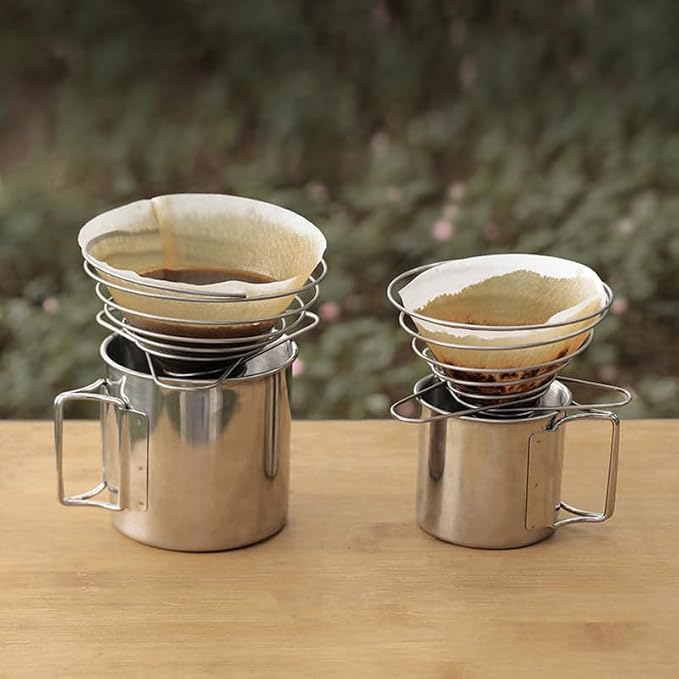 Cabilock Foldable Stainless Steel Coffee Filter Dripper Portable Cone Funnel - Image 8