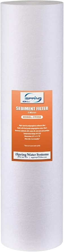 iSpring FP25B High-Capacity 20” x 4.5” Sediment Water Filter Cartridge by iSpring