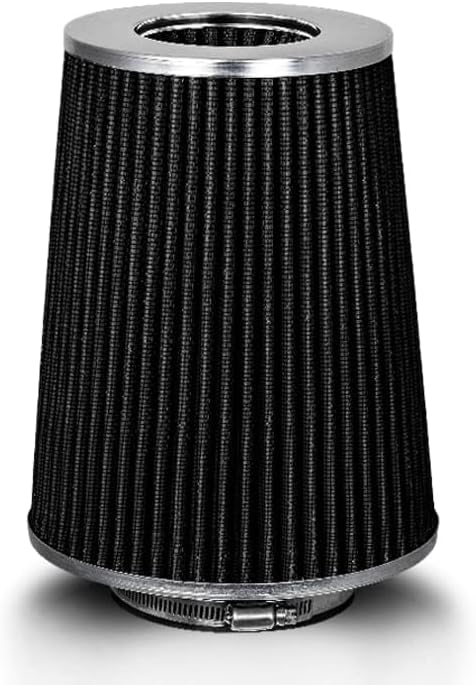 BLACK 3.5" 89 mm Inlet Truck Air Cone Replacement Performance Washable Clamp-On - Image 2